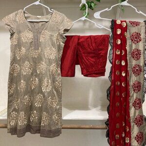 Khakhi Kurta churidar set